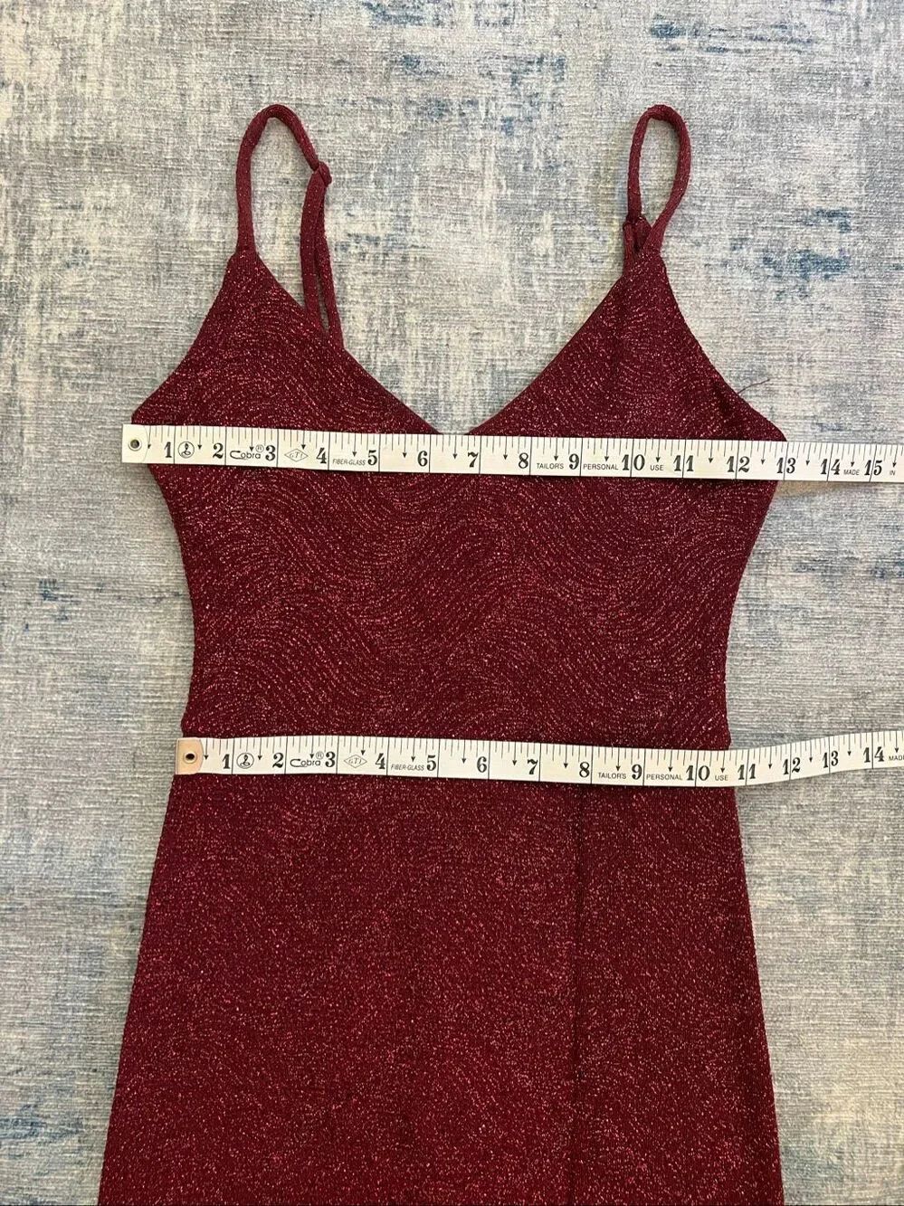 Windsor Burgundy Wine Keira Glitter Knit High Slit Formal Dress Size 1 / 2 - Picture 7 of 10